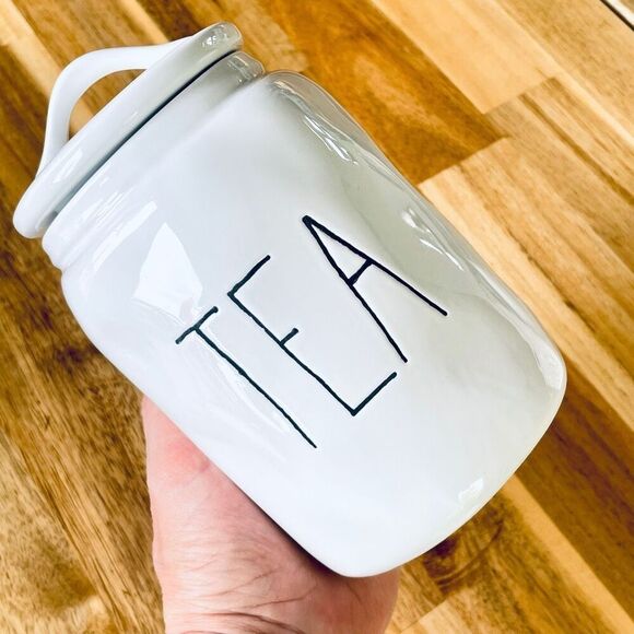 NWT Gorgeous TEA & COFFEE w/ Dimples  White & Black Glossy Ceramic Canister Set - Picture 9 of 16